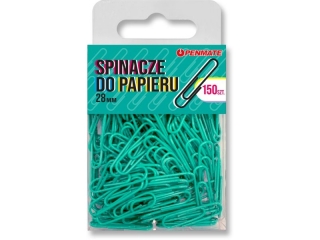 Spinacze do papieru PENMATE 28mm 150szt. Kolor - zielononiebieskie