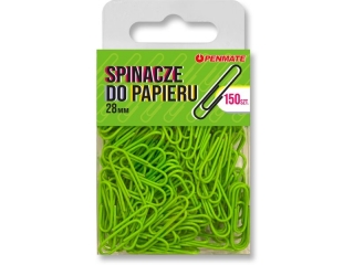 Spinacze do papieru PENMATE 28mm 150szt. Kolor - tozielone