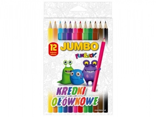 Kredki owkowe FUN&JOY Jumbo szecioktne 12 kolorw