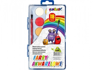 Farby akwarelowe FUN&JOY 18 kolorw 28mm