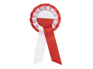 Kotylion  rozmiar: 7, 5 x 14, 5 x 3, 5  cm  kolor: biay, czerwony