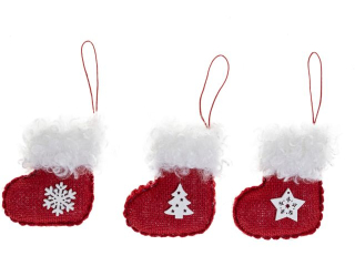 Zawieszki - buciki  rozmiar: 7 x 3 x 9  cm  kolor: czerwony