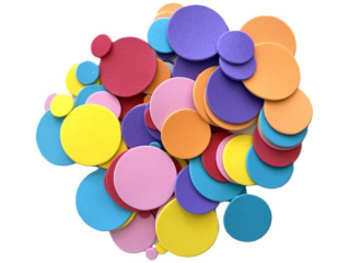 Naklejki z pianki nazwa: kółka ilość : 100 szt