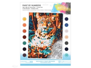 DU�Y ZESTAW DO MALOWANIA PO NUMERACH - ARTISTE - RESTING LEOPARD NZWR-DLP