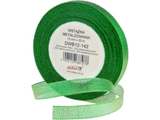 Wstążka metalizowana DWB06-142 zielona, rozm. 6mm/22m, 1op.=4rol.
