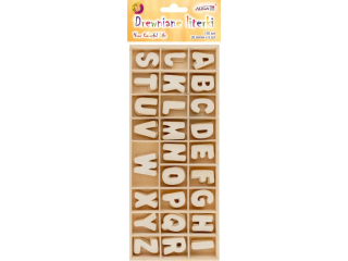 Zestaw literek drewnianych CD-2622 w pudełku, rozm. literek 2, 2cm, 130szt.