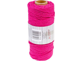 Sznurek bawełniany SBW-113 ciemnoróżowy 3mm x 100m (splot 21 nitek)