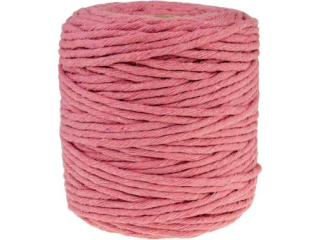 Sznurek bawełniany do makramy SBK-30 ciemny róż 5mm x 100m (splot 21 nitek)