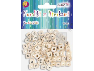 Koraliki drewniane z literkami