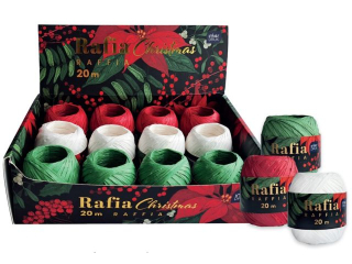 Rafia 20m CHRISTMAS 12szt