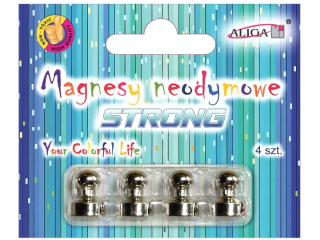 Magnesy neodymowe MAG-1969 STRONG 1, 2 x 1, 6cm, blist. 4szt.