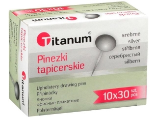 Pinezki tapicerskie TITANUM srebrne 30szt.