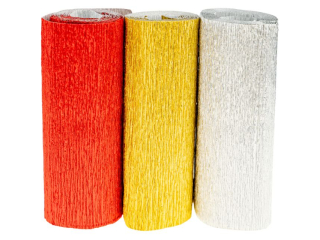Krepina dekoracyjna KDM-MIX metalizowana, rozm. 10x150cm, mix 3 kolor�w
