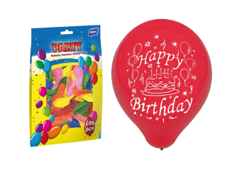 Balon M standard 23cm Happy Birthday mix