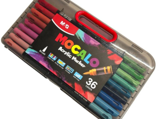 Marker akrylowy Mocalo p�dzelkowy, 36 kolor�w, MG