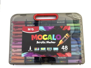 Marker akrylowy Mocalo p�dzelkowy, 48 kolor�w, MG