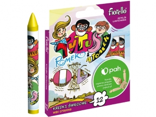 Kredki Fiorello świecowe 12 kol. Tytus, Romek i A"Tomek (sz)(p)