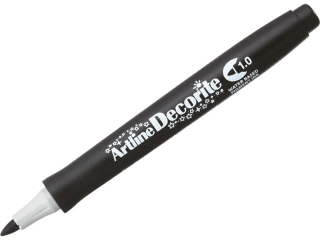 Marker permanentny ARTLINE DECORITE ko�c�wka okr�g�a 1, 0mm - czarny [opakowanie=12szt]