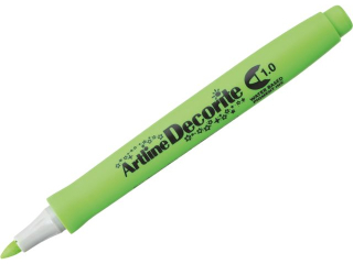 Marker permanentny ARTLINE DECORITE ko�c�wka okr�g�a 1, 0mm - zielono-��ty [opakowanie=12szt]