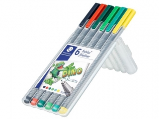 Cienkopis triplus, DINO, 6 kol. w etui, Staedtler