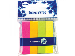 Zakadki indeks NEON papierowa 12x50 mm  4 kolory x 100 ark. CEN-2215