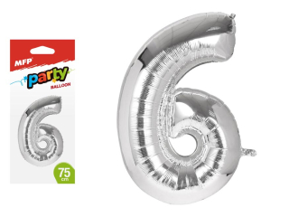 Balon foliowy cyfra "6" 75cm