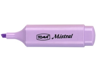 Zakrelacze tekstu MISTRAL PASTEL, paskie, szeroka kocwka 1-5mm, fioletowy Pudeko [opakowanie=10szt]