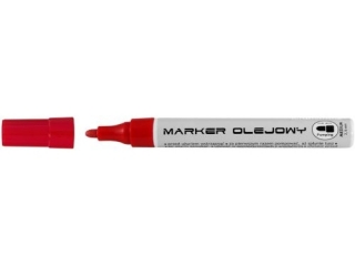 Marker olejowy ECONOMY, fibrowa kocwka 2, 5 mm, 8 kolorw czerwony Pudeko [opakowanie=12szt]