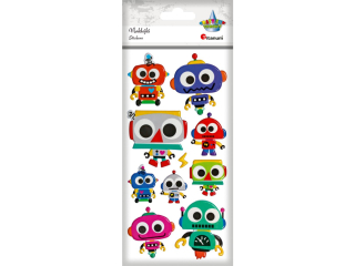 Naklejki wypukłe miękkie roboty 10szt.