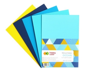 Tektura falista OCEAN, A4, 5 ark, 5 kolorw, Happy Color