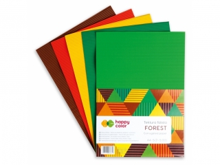 Tektura falista FOREST, A4, 5 ark, 5 kolorw, Happy Color
