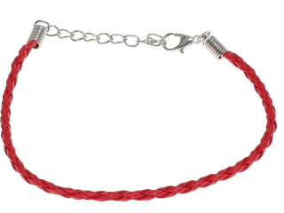 Bransoletka z zapiciem grubo: 3 mm  dugo : 18  cm  kolor: czerwony