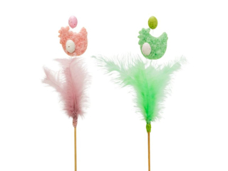 Piskle filcowe z pi�rkami na piku rozmiar: 8 x 1, 5 x 41 cm w opakowaniu: 2 wzory kolor: r�owy, zielony