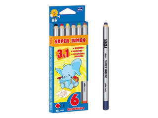 Kredki M 6 Super Jumbo 3w1