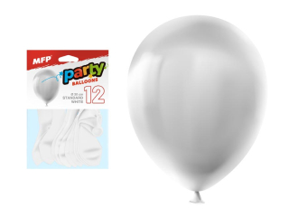 Balon dmuchany M standard 12szt 30cm biay