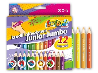 PENMATE KOLORI PREMIUM KREDKI OWKOWE JUNIOR JUMBO 12 KOLORW + TEMPERWKA (3, 02 proc.)