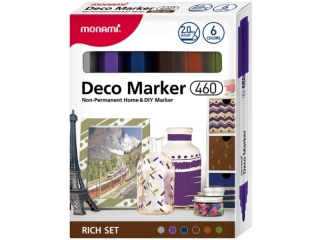 Marker Dekoracyjny Deco Marker 460 - zestaw 6 kolorw ciemnych kocwka B