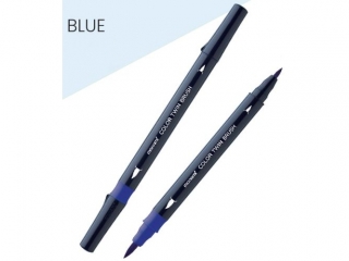 Marker wodny dwustronny z p�dzelkami o dw�ch grubo�ciach MONAMI niebieski - 12 szt. op.  [opakowanie=12szt]