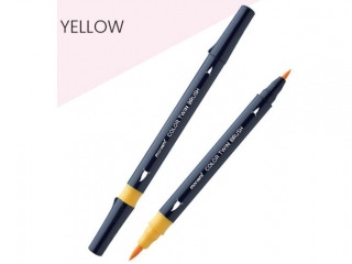 Marker wodny dwustronny z p�dzelkami o dw�ch grubo�ciach MONAMI ��ty - 12 szt. op.  [opakowanie=12szt]