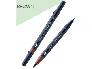 Marker wodny dwustronny z p�dzelkami o dw�ch grubo�ciach MONAMI br�zowy - 12 szt. op.  [opakowanie=12szt]