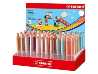Kredka drewniana STABILO woody 3 w 1 display 48 szt. (w tym pastelowe)