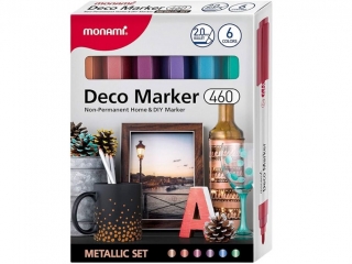 Marker Dekoracyjny Deco Marker 460 - zestaw 6 kolorw metalicznych kocwka B
