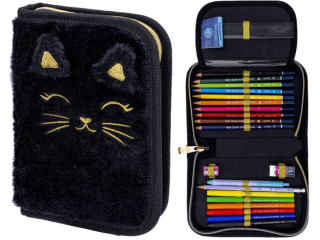 Pirnik pojedynczy jednoklapkowy z wyposaeniem ASTRABAG FLUFFY KITTY BLACK, AC11