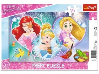 Puzzle "15 Ramkowe - Trzy u¶miechniête ksiê¿niczki" / Disney Princess 31279
