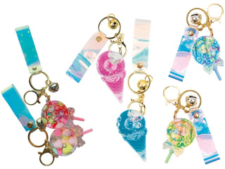 Brelok ze smycz� i p�ynnym wype�nieniem ASTRAFUN (ICE CREAM, LOLLIPOP) - 12 szt. clip-strip [opakowanie=12szt]