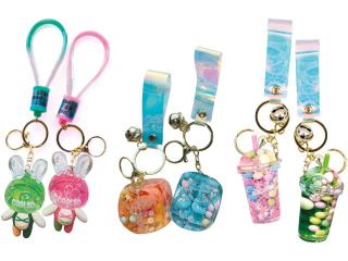 Brelok ze smycz� i p�ynnym wype�nieniem ASTRAFUN (CUBE, SHAKE, BEAR) - 12 szt. clip-strip [opakowanie=12szt]