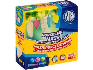 Masa porcelanowa ASTRA z farbami: 250 g + 3 kol � 20 ml + p�dzelek [opakowanie=4szt]