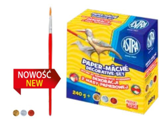 Masa papierowa ASTRA z farbami: 240 g + 3 kol � 20 ml + p�dzelek [opakowanie=4szt]