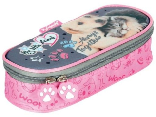 Pirnik saszetka owalny z klapk PC1 MY LITTLE FRIEND - CAT x DOG