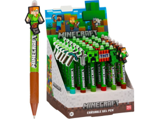D�ugopis automatyczny wymazywalny z gumowym uchwytem 0, 5 mm MINECRAFT - 36 szt. display [opakowanie=36szt]